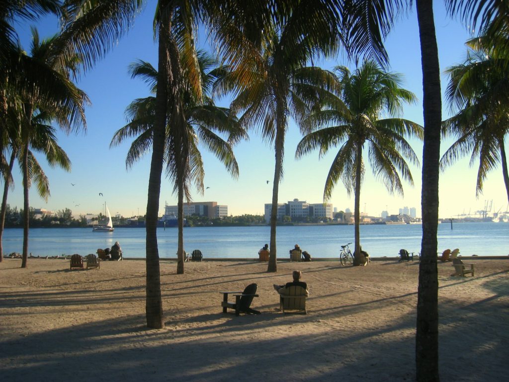 While not everyone can afford beach front property in Miami, there are plenty of public park spaces for everyone to enjoy the beach. 